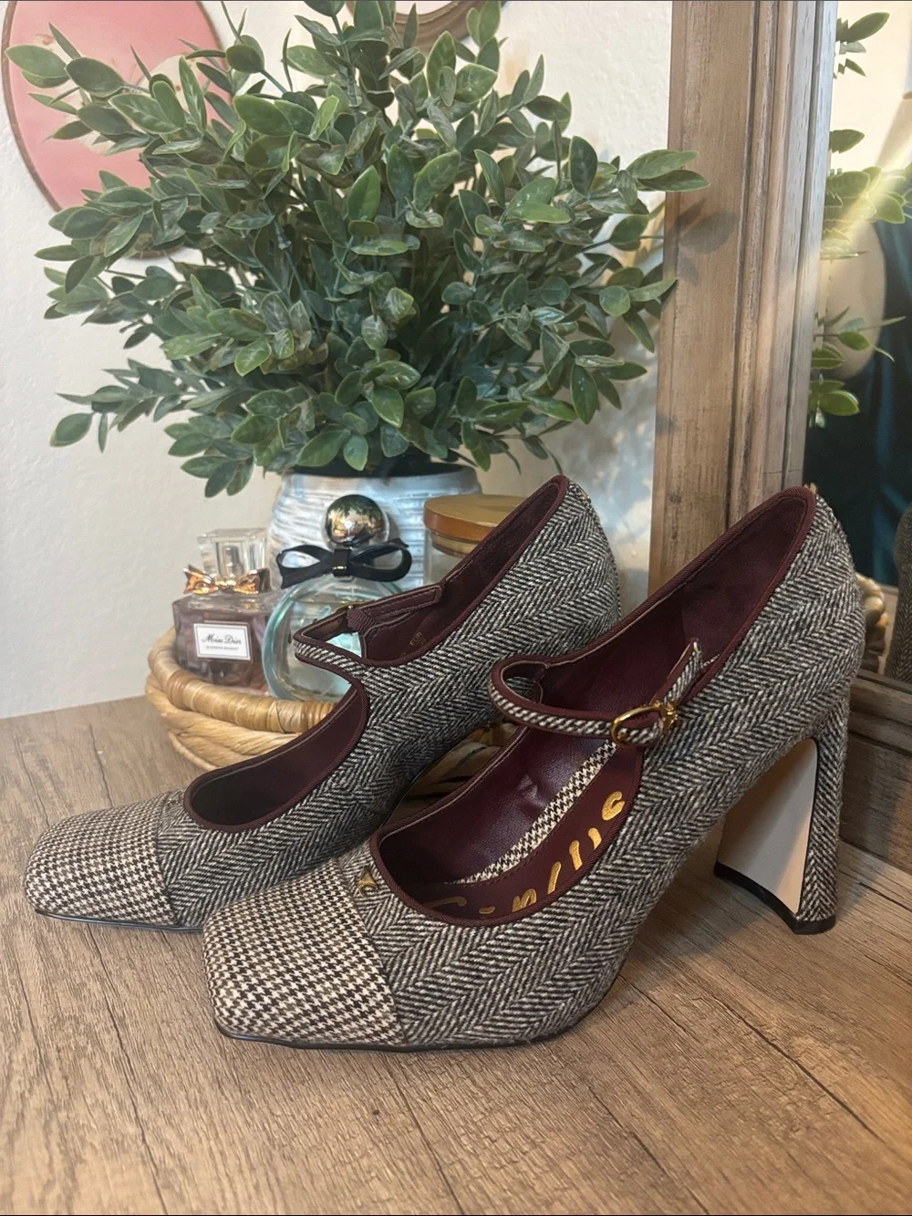 Circus by Sam Edelman Elora Mary Jane Tweed Heels in Black Multi-Sz 8.5-NWOT
